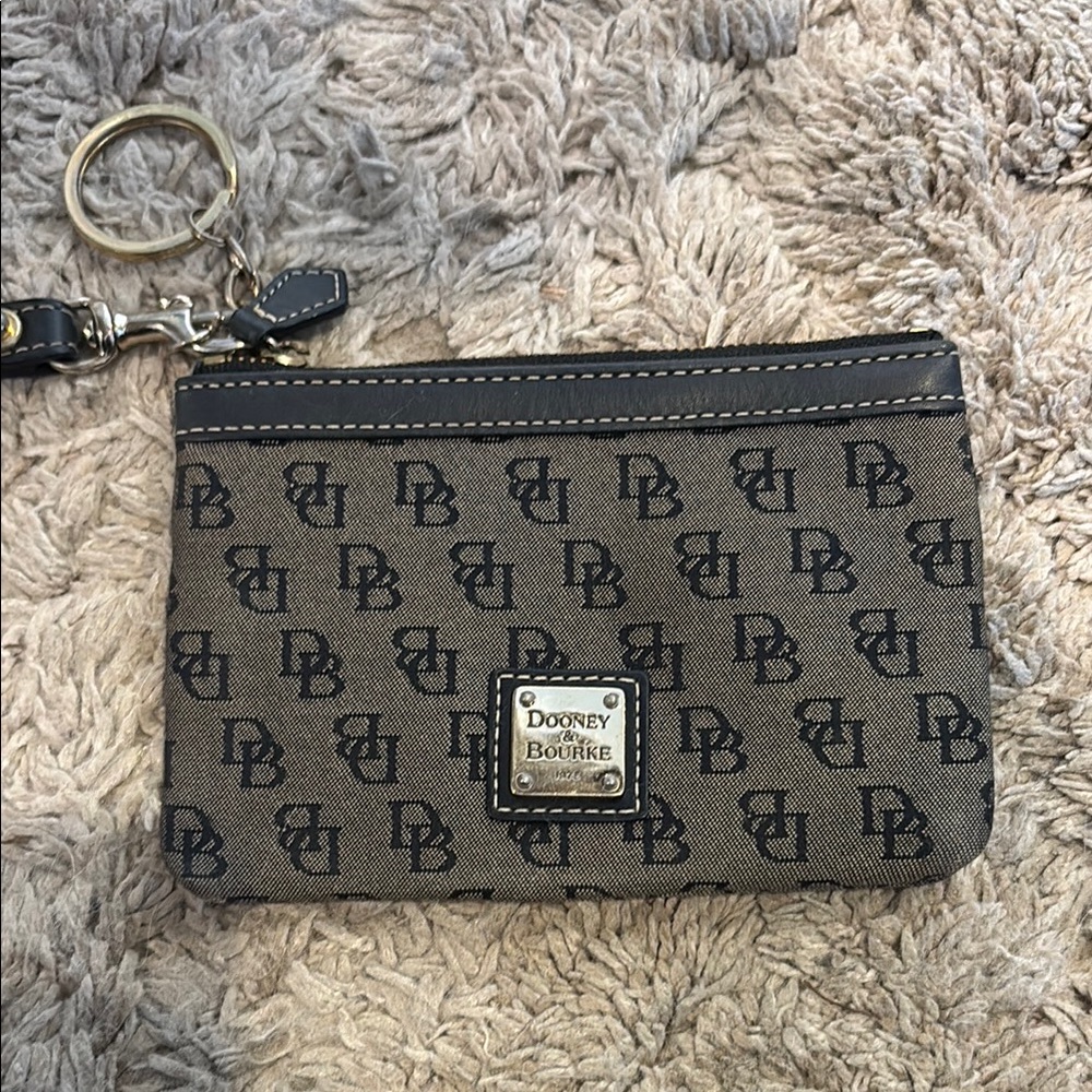 Dooney & Bourke Monogram Keychain Wristlet - Black